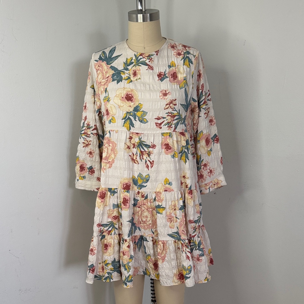 Zara Nwt Multicolor Floral Dress Size Xs